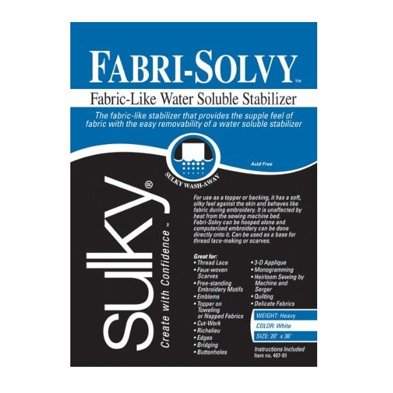 Sulky FabriSolvy Wash Away Stabilizer 36x20