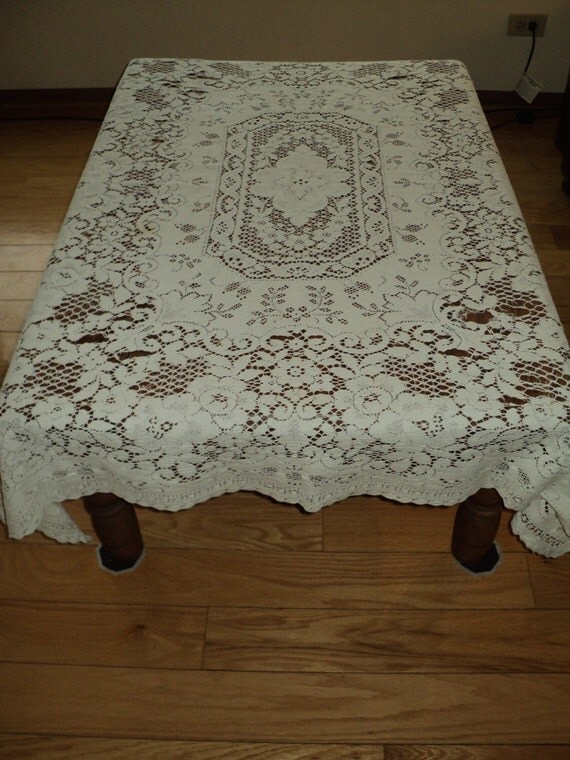 Old Lace Tablecloth which can be reused and by DIANAMARIESROUND3