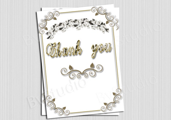 items similar to instant download printable thank you card on etsy
