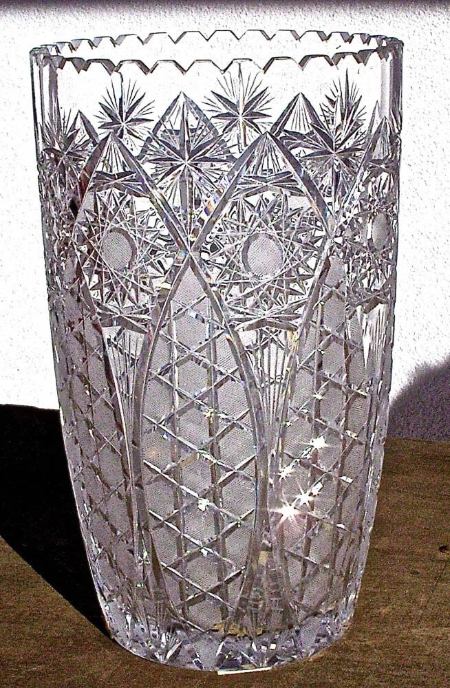 Bohemia crystal vase grinded glass. Haute Juice