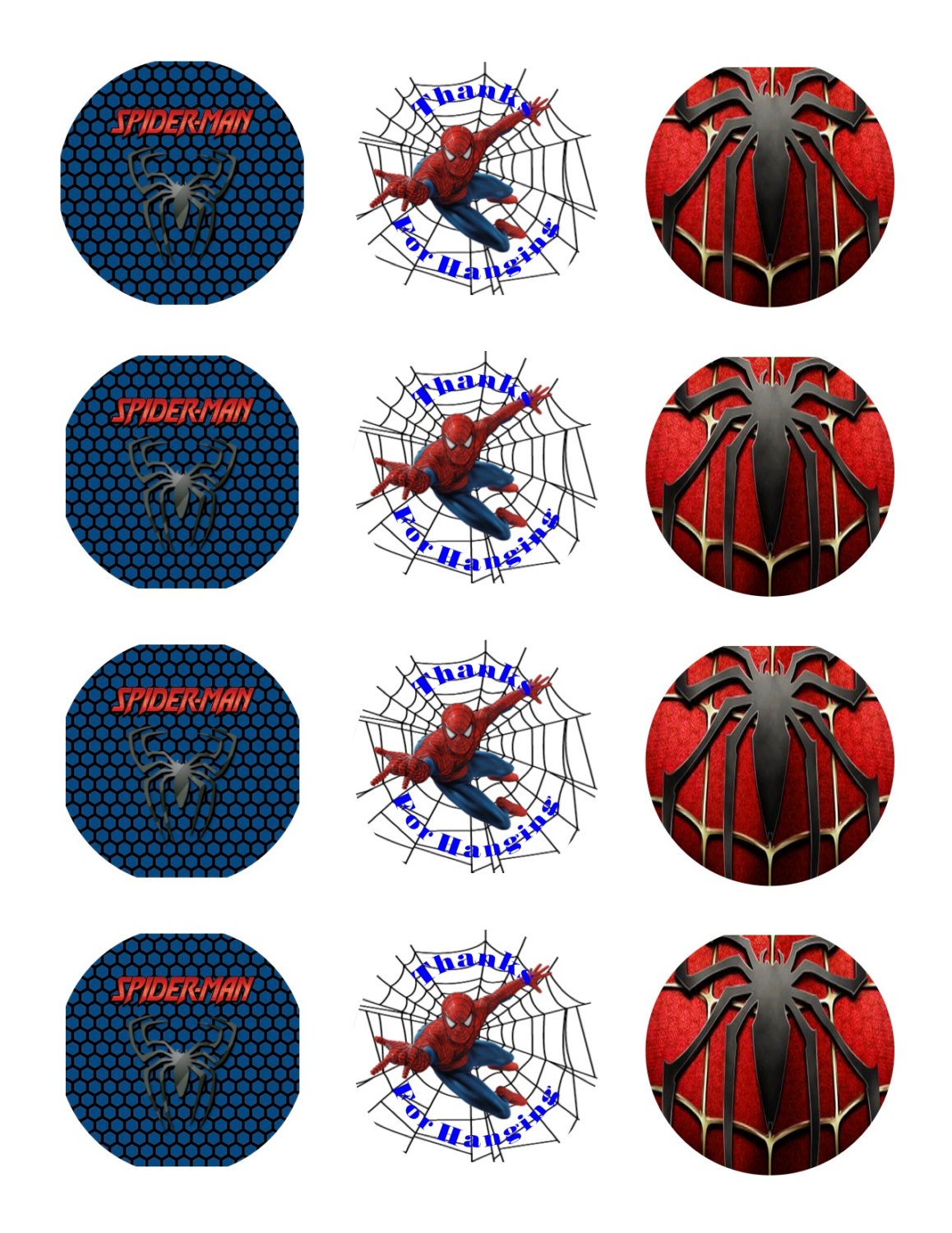 digital spiderman sticker template party favor by papercottonfinds