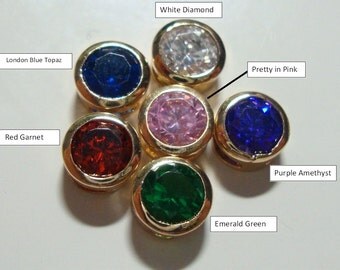 4pcs, you choose the color,18K gold bezel set CZ Round Tiny Pendant, 7mm