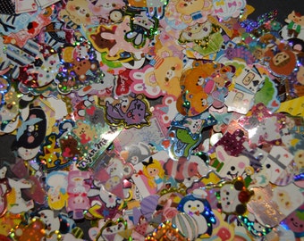 100 Kawaii Sticker Sack Sticker Flakes