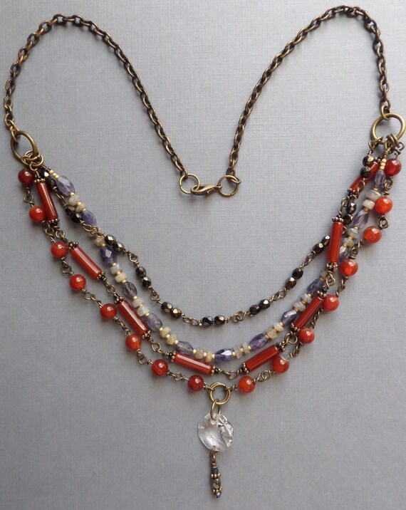 Multi strand gemstone necklace by SusanCorryOriginals on Etsy