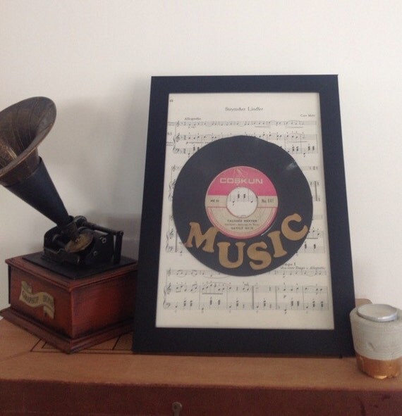 Vinyl Record art vinyl record decor framed by MyLettersOnTheWall