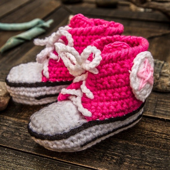 Baby hand crochet converse booties crochet by CrochetSwell ...
