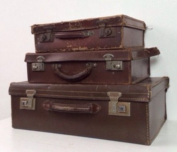 brown suitcase set