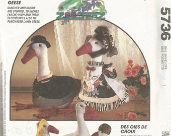 5736 Free US Shipping Uncut Factory Folded Vintage McCall's Crafts Sewing Pattern Country Geese Goose Doll and Clothes Crafts Pattern