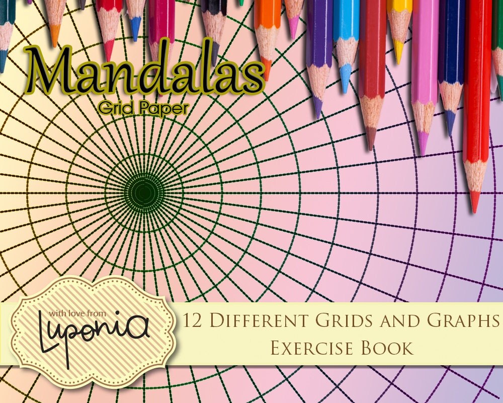 mandala grid paper 12 different grids by luponia on etsy