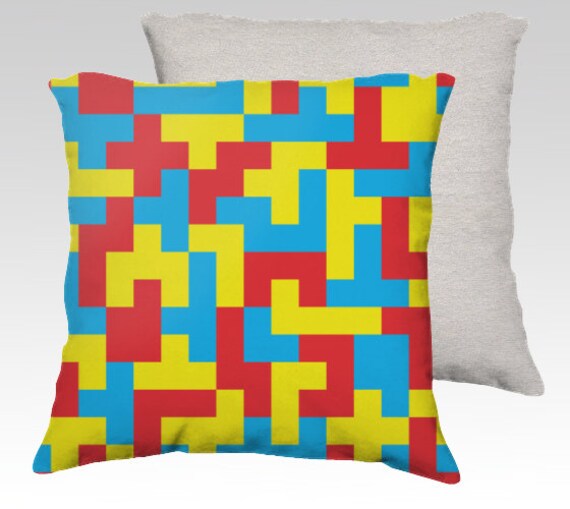 Bright Pixelated Pillow Cases 18 X 18 by JourneysEndPillows