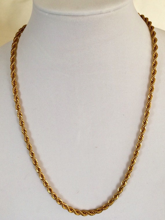 Classic vintage Monet gold plated rope necklace a by GiosGems1