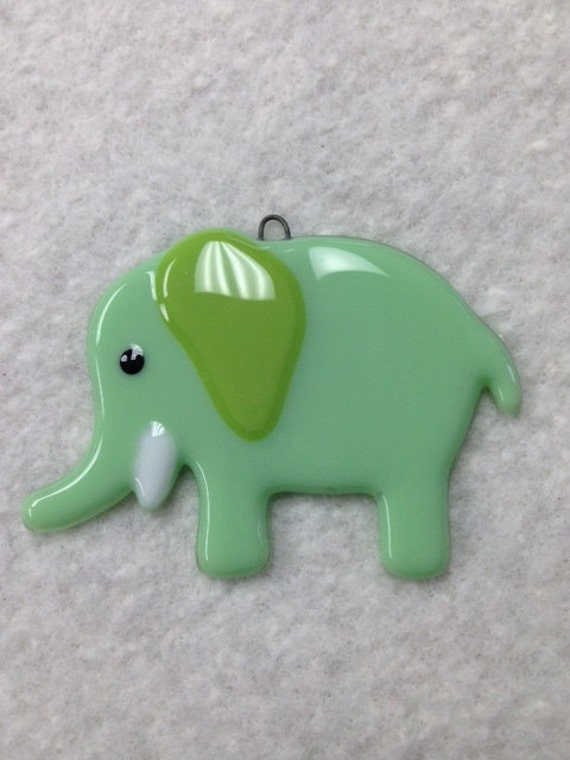 Elephant Fused Glass Ornament