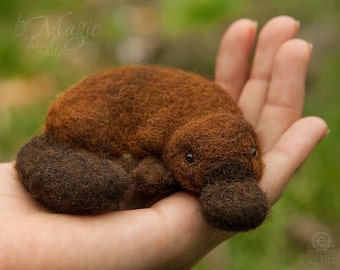 Needle felted platypus, felt animal, needle felted toy, platypus toy, soft animal, australian animal, platypus gift, birthday toy