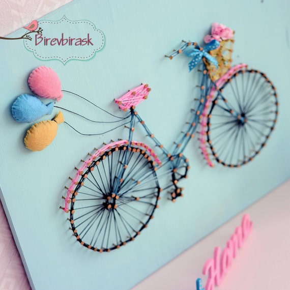 Bike String Art . Wall hanging Bike Home decor