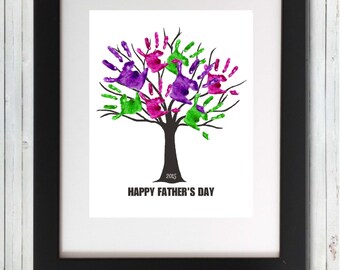 Items similar to Fathers Day Gift - DIY Child's Handprint Tree ...