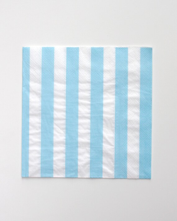 Baby Blue Striped Paper Party Napkins Pack of 20