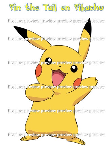 Pin the tail on Pikachu PDF