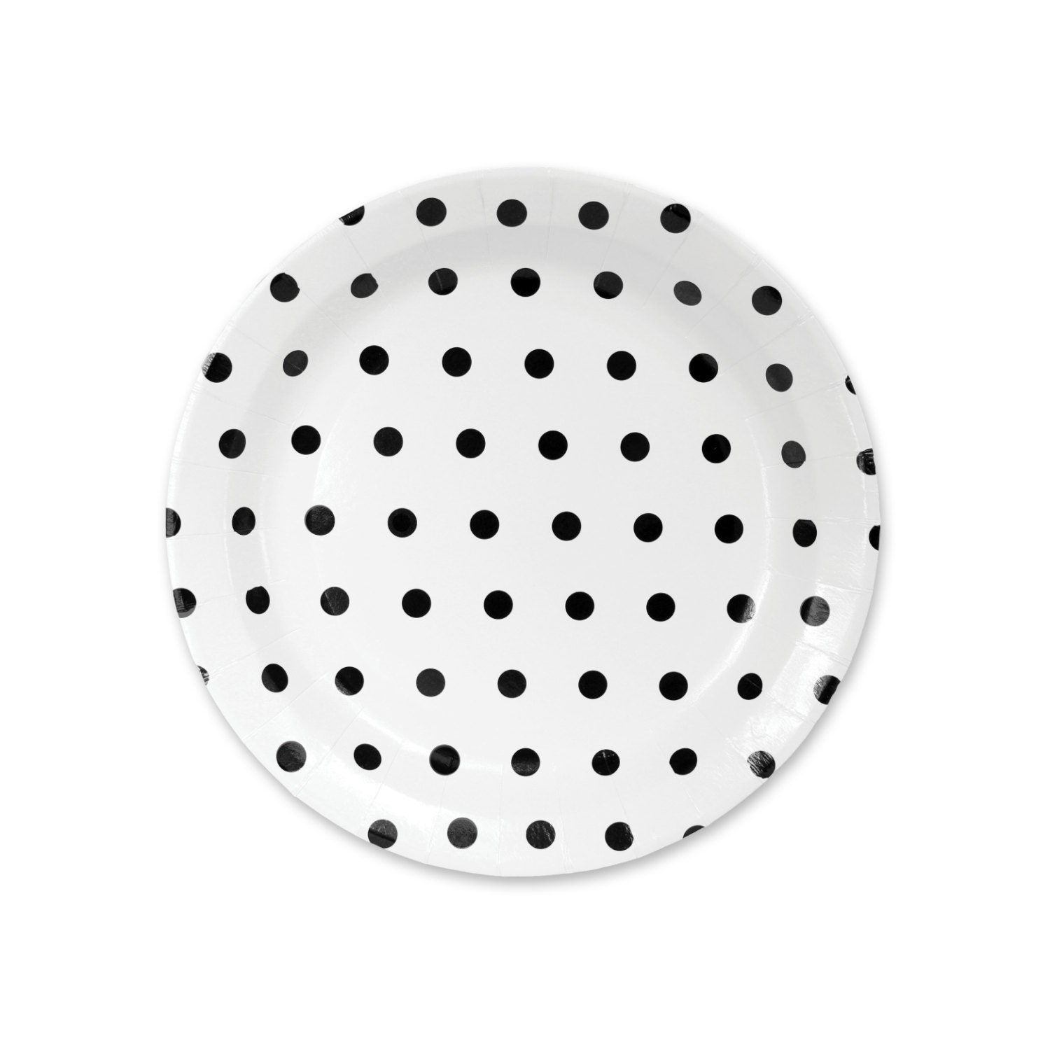 Black & White Polka Dot Paper Plates 12 pack by PartySparklePop