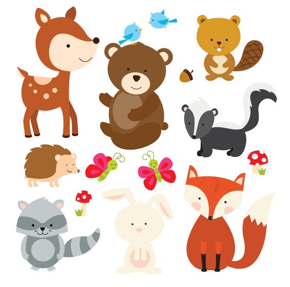 Items similar to Animal Clipart / Enchanted Forest Clipart Digital ...