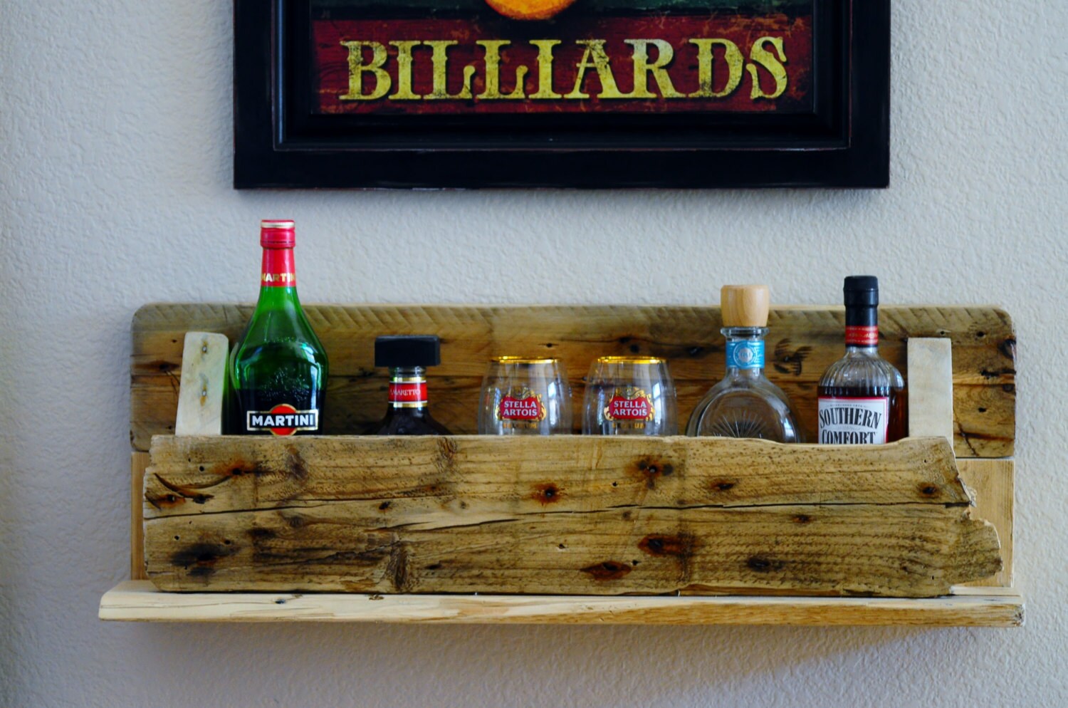 Rustic Liquor Shelf by BreakingandRemaking on Etsy