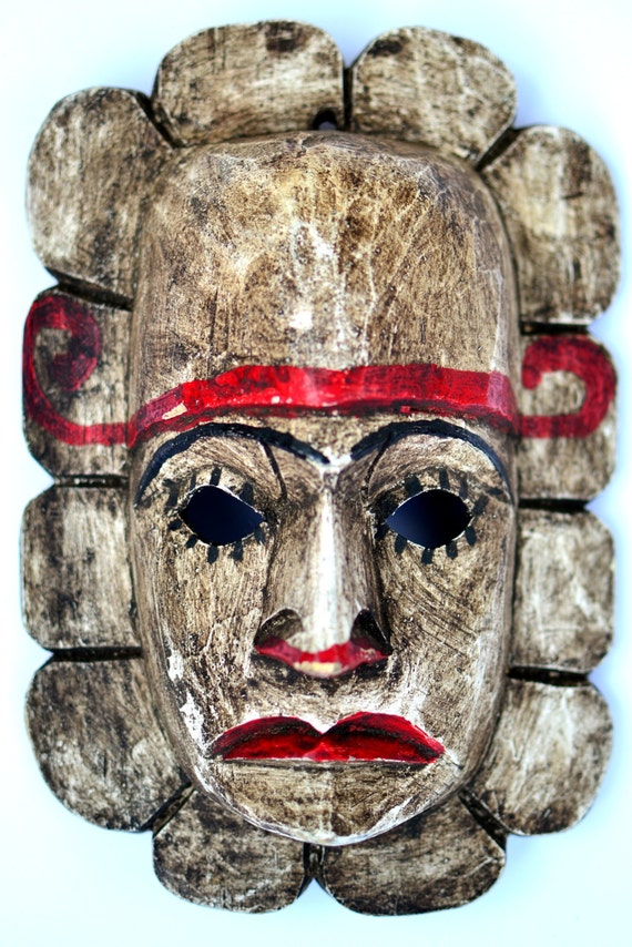 Vintage Clown Mask Hand-Carved Hand-Painted by HandcraftGuatemala