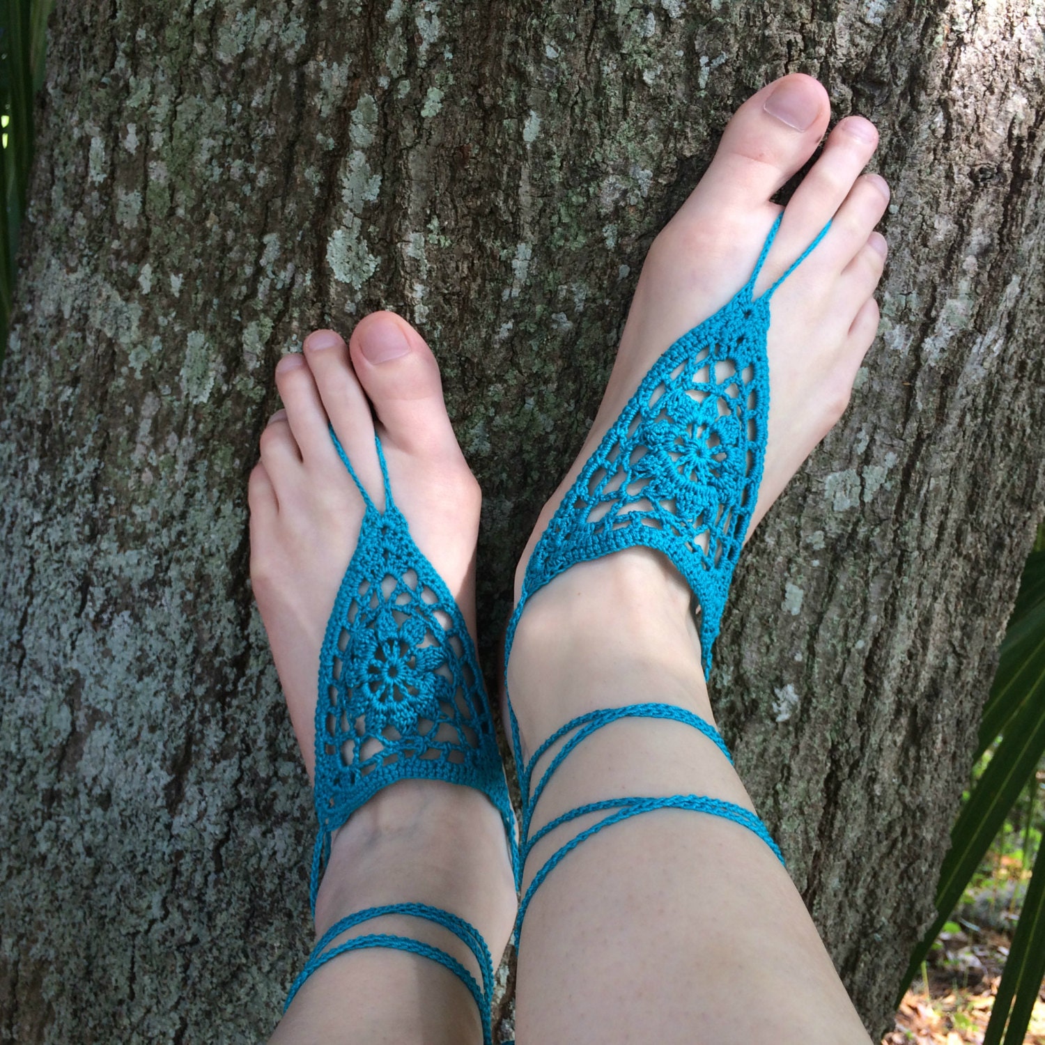 adult crochet barefoot sandals custom color by BeHappyBeHooked