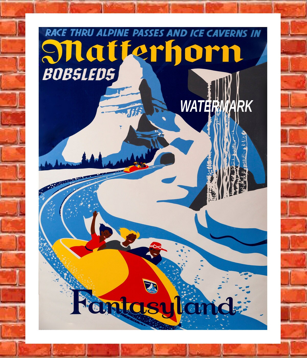 Fantasyland matterhorn Disneyland poster Ride by VisionFineArt