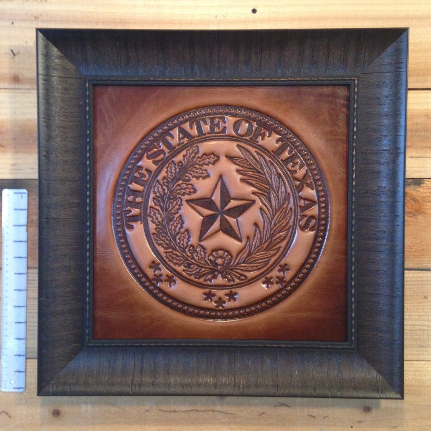 Pressed Leather Texas State Seal by CallahanLeatherpress on Etsy