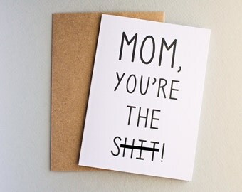Items similar to A Mom's Purse Funny Note Card with Envelope- Mother's