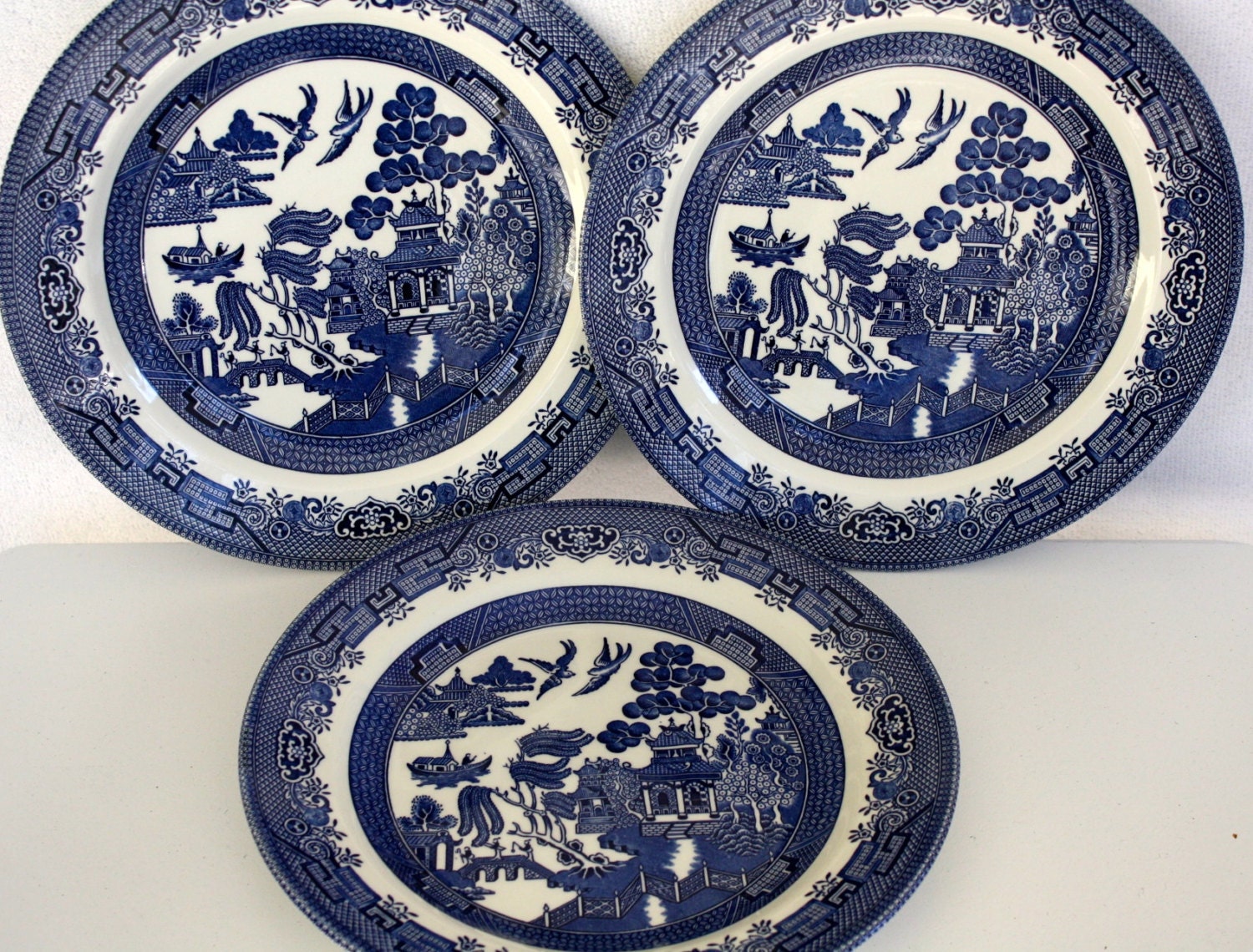 Vintage Blue Churchill Serving Plate Haute Juice