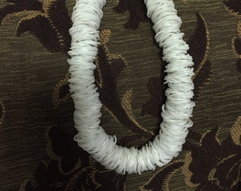 white rubber band necklace-rainbow loom-unique necklace-special necklace-statement necklace-bib-bold-fun