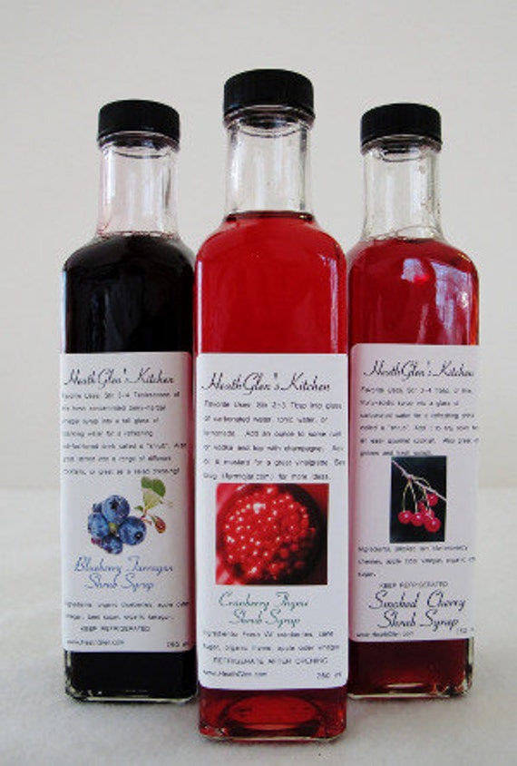 Cocktail Mixer Shrub Syrup Trio by GlenwoodGarden on Etsy