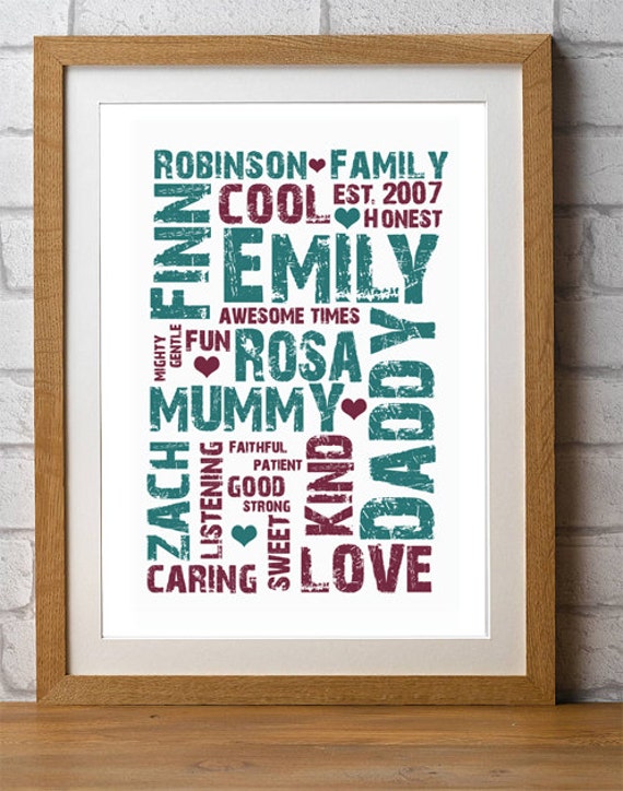 Items similar to Personalized Family print. on Etsy
