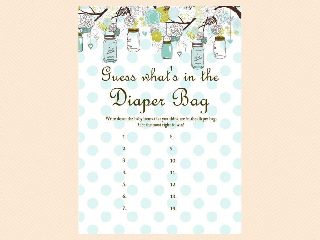 Guess what's in the diaper bag Baby items Rustic Mason