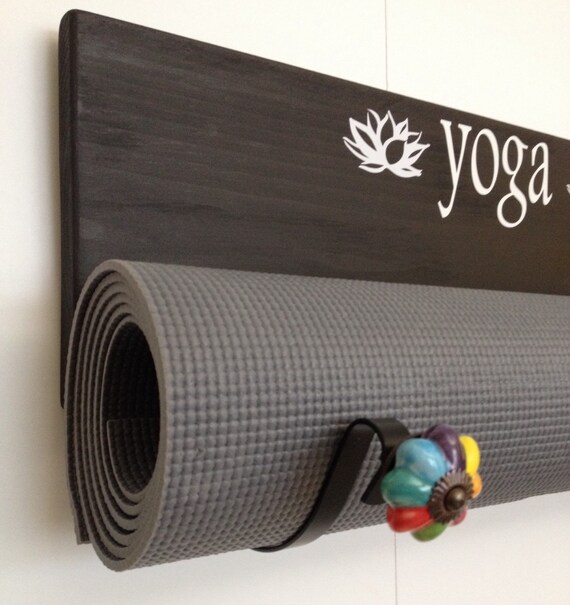 Handmade Yoga mat holder, custom yoga mat holder, wall mounted yoga mat holder, yoga studio