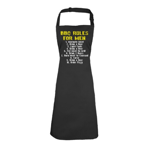 BBQ Rules For Men Apron Funny Slogan gift cook chef birthday