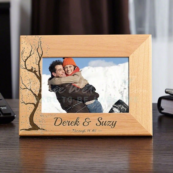 Love Birds Custom Wood Picture Frame 4 x 6 Photo