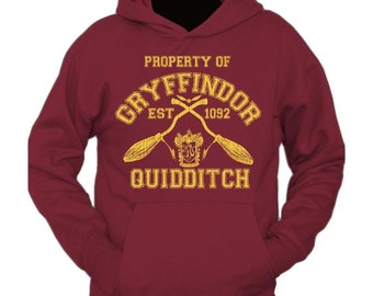 New Adults Property Of Gryffindor Quidditch Team Harry Potter Hooded Sweat Hoodie Hogwarts Hooded Sweat