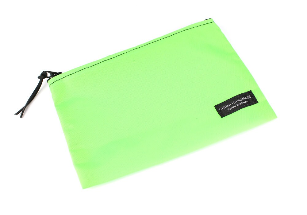 8x6 inch Lime Green basic nylon zipper pouch use for
