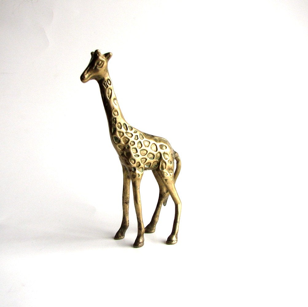 vintage brass giraffe statue . giraffe figurine . home by ...