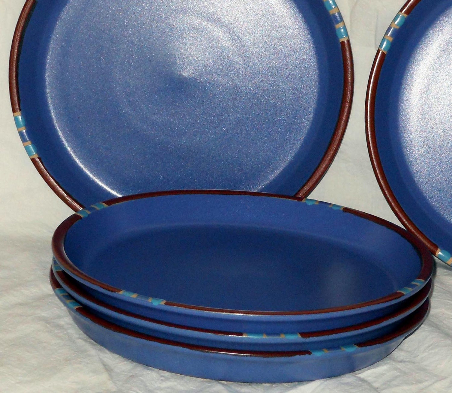 Dansk Mesa Sky Blue Dinner Plates Vintage Set Of Five