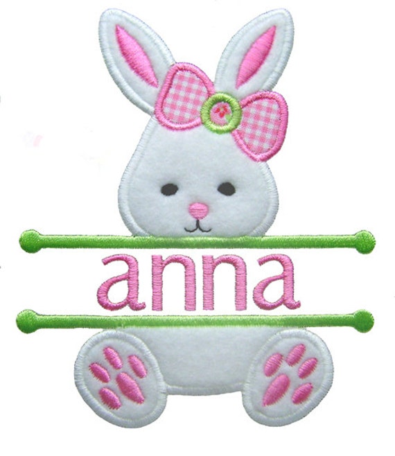 Easter Bunny Applique Split Easter Applique Easter