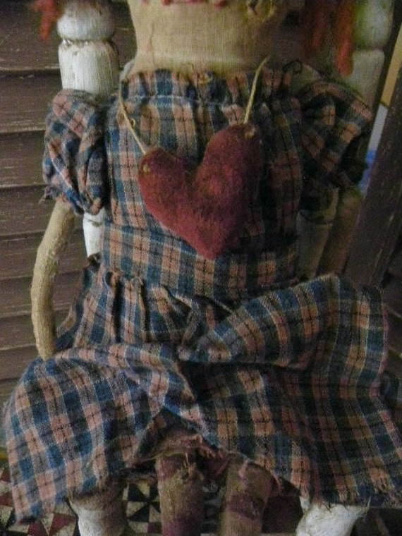 Very Primitive Old Rag Doll Cloth Doll Antique Vintage