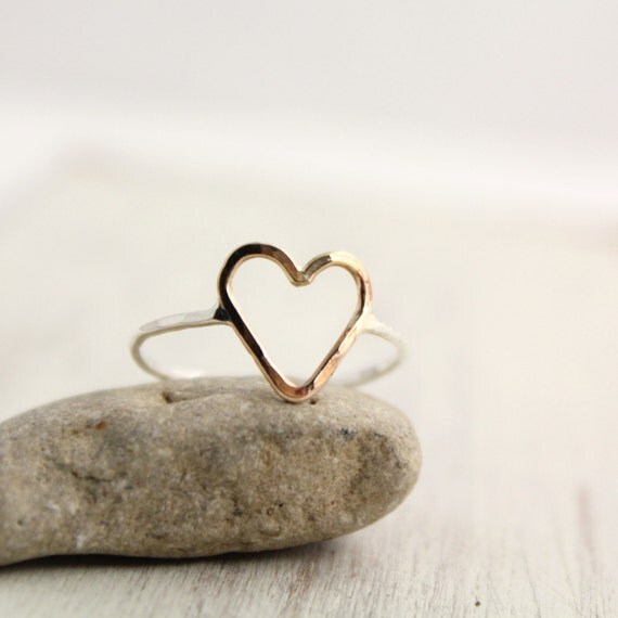 Little Gold Heart and Silver Ring