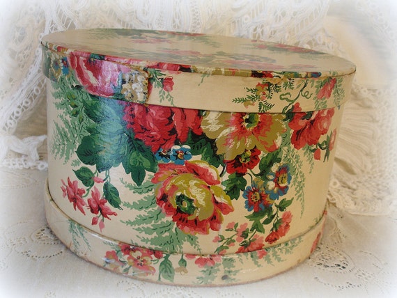 shabby chic vintage hat box large round by shabby chic vintage hat box large round by