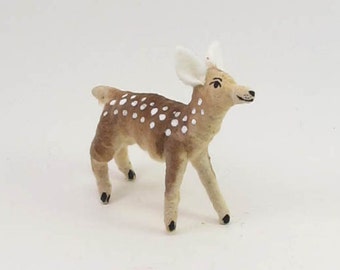 Vintage Inspired Spun Cotton Fawn Ornament/Figure