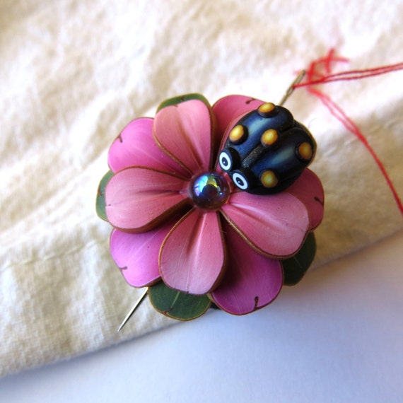 Blue Beetle Bug Needle Nanny Sewing Needle Buddy Sewing