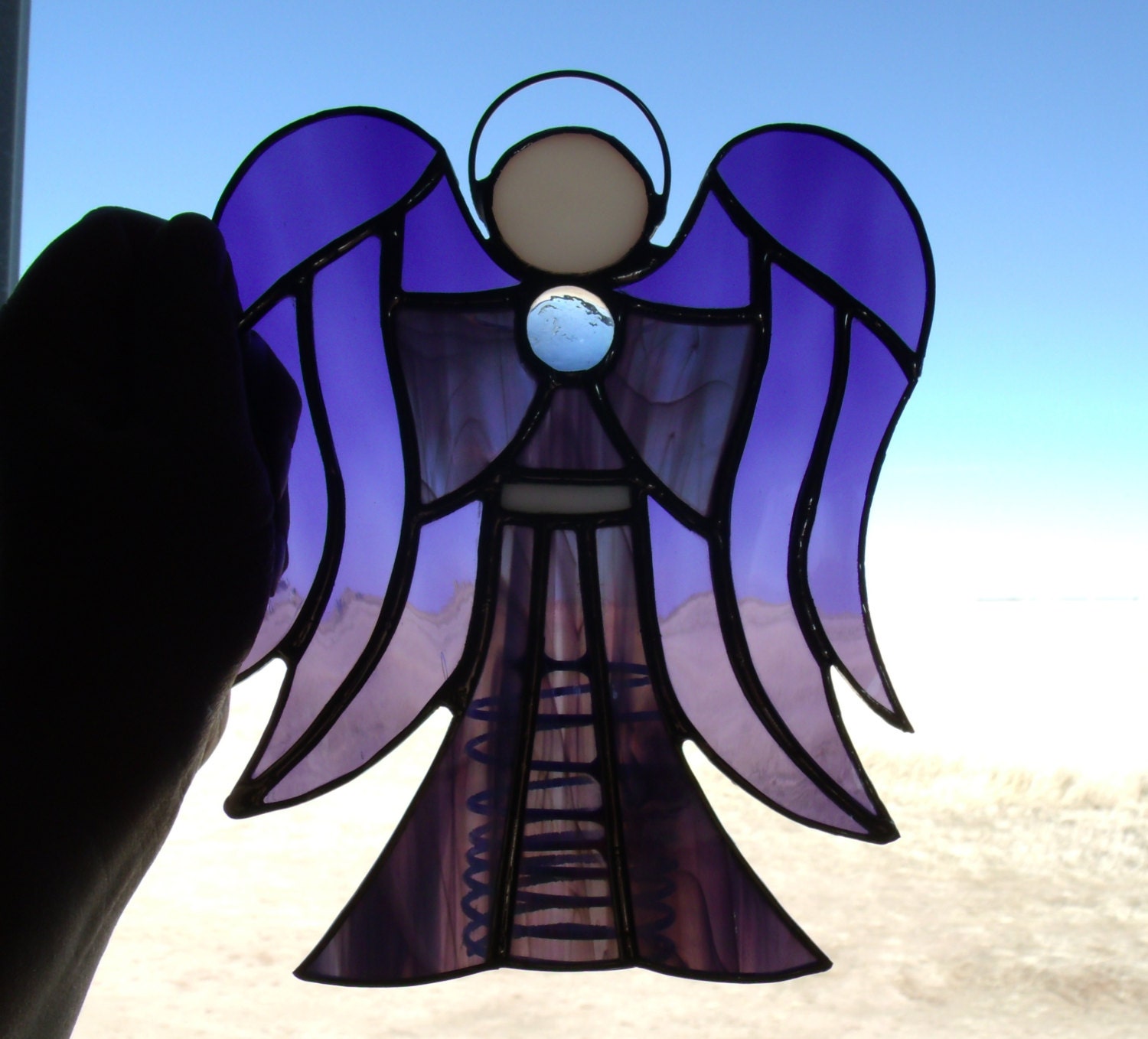 Free Standing Stained Glass Angel Unique Tree by cityfreeglass