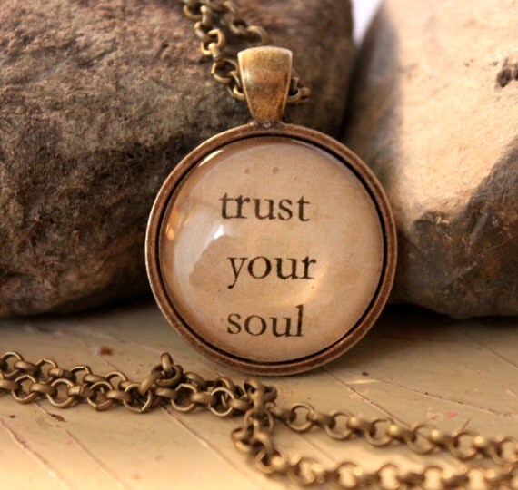Necklace trust your soul Spiritual Glass Jewelry by ToniGroteArt