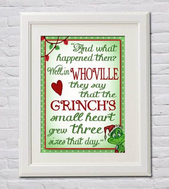 The Grinch S Small Heart Grew Three Sizes That Day Printable